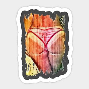 Red Bikini Butt Sticker